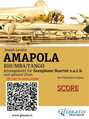 cover image of Sax Quartet Score of "Amapola"